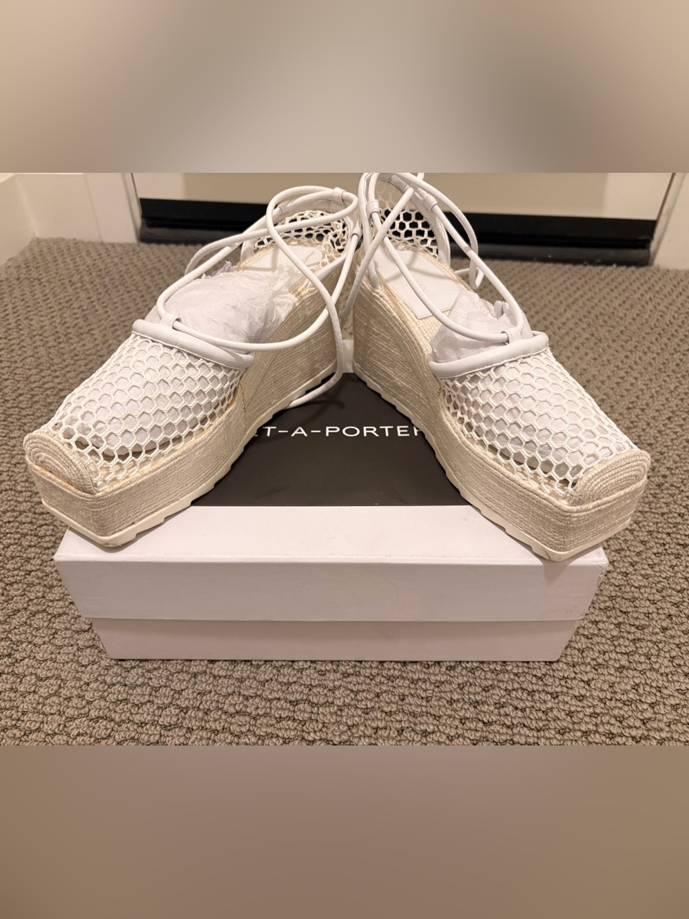 Bottega Veneta Lace-Up Espadrille in Optic White